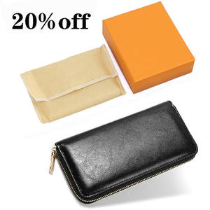 Portefeuilles de créateurs en gros de haute qualité avec boîte, en cuir véritable, longs, pour femmes et hommes - Product Image 1