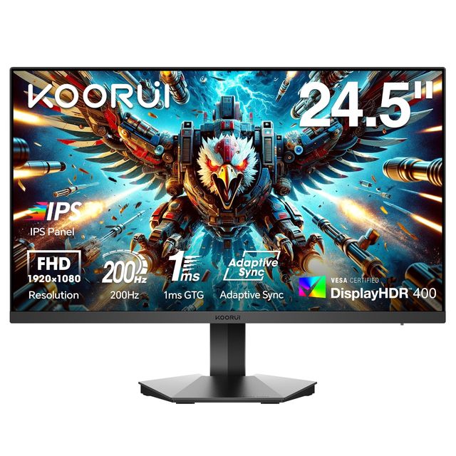KOORUI G2511P Gaming Monitor, 25" IPS Display, FHD Resolution, 200Hz Refresh Rate, 1ms (MPRT) Response Time