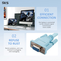 Câble Console RJ45 vers RS232 DB9 Femelle Bleu Moulé – Câble Série pour Routeur, Commutateur, Appareil Réseau, Ligne de Contrôle et Débogage Local