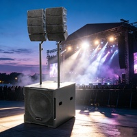 Système de sonorisation actif professionnel compact à 12 unités, avec dôme en néodyme 4x1 pouce, et enceinte hybride MF/LF 8x4 pouces, pour scène