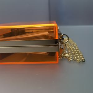 Sac à main <span class=keywords><strong>de</strong></span> mariage pour femme en résine transparente orange clair <span class=keywords><strong>de</strong></span> luxe <span class=keywords><strong>2022</strong></span>, pochette rectangulaire pour femme, pochette <span class=keywords><strong>de</strong></span> soirée transparente en acrylique - Product Image 6