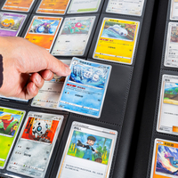 Reliure de cartes TCG personnalisable à 12 pochettes à fenêtres à languettes avec fermeture éclair pour collection de cartes