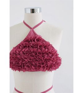 Vêtements de plage grande taille pour femmes, maillots de bain bikinis <span class=keywords><strong>2</strong></span> pièces <span class=keywords><strong>avec</strong></span> <span class=keywords><strong>fleurs</strong></span> en 3D, vente en gros sur mesure - Product Image 6