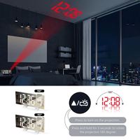 Réveil numérique intelligent à LED Réveil de table électronique de bureau Réveil USB avec projecteur à 180 heures Réveil Snooze