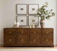 Meubles de bureau en bois écologiques personnalisés, salon, table en chêne haut de gamme faite à la main avec 8 tiroirs, buffet