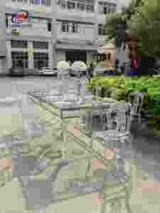 Tavolo da Pranzo per Esterni in Acrilico Trasparente alla Moda con Sedie in Acciaio Inossidabile [Personalizzabile] <span class=keywords><strong>Nuovo</strong></span> per Hotel, Matrimoni e Banchetti - Product Image 4