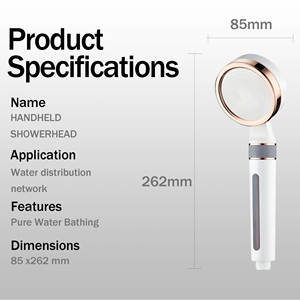 ฝักบัวอาบน้ำเกาหลีพร้อมฝักบัวแรงดันสูงแบบมือถือพร้อมตัวกรอง กำจัดคลอรีนและสารอันตราย - Product Image 4