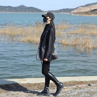 Veste Moto Noire Premium Femme en Similicuir PU – Manteau Personnalisé pour l'Hiver et le Bureau