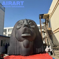 Accessoires de décoration sur le thème de l'Égypte : Sculpture gonflable de la tête de Pharaon, Sphinx égyptien gonflable pour exposition