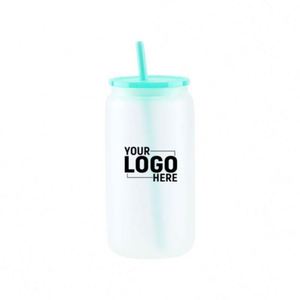 Bouteille en verre givré de 16 oz pour sublimation, tasse à bière réutilisable avec couvercle en PP pour impression personnalisée DIY - Product Image 4