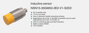 Nuevo Sensor Inductivo de Seguridad Original Pepperl+Fuchs NSN15-30GM50-2E2-V1-S2D2 en Stock, Interruptor de Proximidad PNP NO+NC - Product Image 3