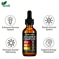 60 ml de gouttes liquides de vitamine B12 B6, méthylcobalamine, complément complexe B, soutien énergétique, cérébral et cardiaque pour adultes