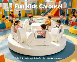 Giostra Morbida per Bambini con Sedili a Forma di Auto, Attrazione Girevole Delicata per Parchi Giochi al Coperto <span class=keywords><strong>e</strong></span> Divertimento per Bambini Piccoli - Product Image 6