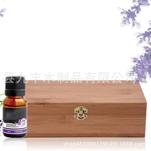 Bamboo Essential Oil Storage Box Rectangular Compartmentalized Portable Aromatherapy <b>Display</b> <b>Case</b> For Personal Care - Product Image 3