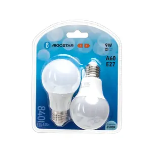 Bombilla LED A60 E27 9W, 2 unidades, eficiencia energética, luz blanca, ideal para iluminación general en el hogar. - Product Image 2