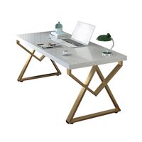 Bureau de direction haut de gamme avec boîtier de câbles dissimulé, design à bords lisses, pour siège social d'entreprise, élégant bureau de PDG