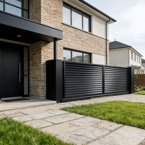 Portail Coulissant Automatique Moderne pour <span class=keywords><strong>Entrée</strong></span> de Villa, en Aluminium, Sécurité de Voie d'Accès, Design de Luxe, Sans Rail - Product Image 3