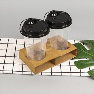 Disposable <b>Takeaway</b> Cup Holders, Large-Caliber Drink Tray, Single & Double Base for <b>Coffee</b> & Bubble Tea - Product Image 2