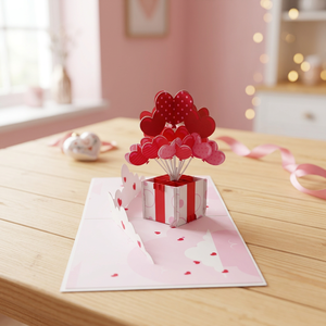 Boîte à ballons tendance pour Thanksgiving et la Saint-Valentin, carte pop-up 3D, cadeaux, design personnalisé, artisanat en papier découpé au laser à thème animal - Product Image 5