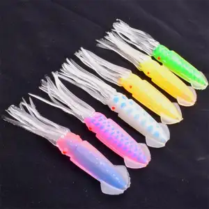 Soft Squid Fishing Lures For Jigs Mixed Color Big Game Fishing Luminous Squid Skirts Artificial Jigging Bait