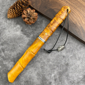 Cuchillo de hoja fija de emergencia para acampar súper afilado de acero damasco original con mango de cedro de acantilado - Product Image 5