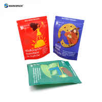 Emballage en sachet plastique personnalisé, sachet refermable à fermeture éclair, sachet autoportant refermable, emballage alimentaire pour en-cas