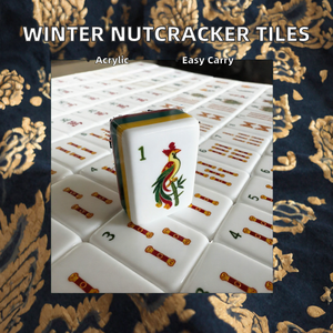 Juego de Mahjong Americano Moderno de Lujo en Rosa y Blanco con 3 Fichas Acrílicas, Diseño Personalizado con Temática Navideña de Cascanueces - Product Image 2