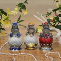 Bouteilles de parfum fleur en alliage métallique de 15ml, bouteille d'huile essentielle en verre antique, décoration de la maison, cadeau #15131
