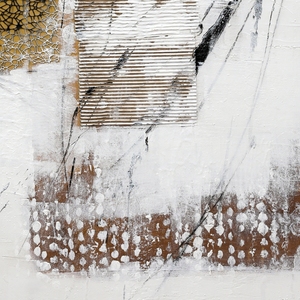 Dipinto Murale Astratto Fatto a Mano con Tecniche Miste, Texture Stratificate, Elementi Geometrici, Paesaggio e Natura Morta - Product Image 4