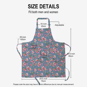 Sublimazione personalizzata stampa digitale alla moda in poliestere Art Clear BBQ cottura grembiuli floreali da cucina per le donne - Product Image 3