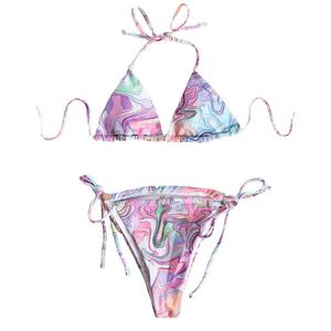 ชุดบิกินี่พิมพ์ลายแบบดันทรง 3 ชิ้น คุณภาพสูง ขายส่ง พร้อมจีสตริง เป็นมิตรกับสิ่งแวดล้อม แห้งเร็ว เซ็กซี่ สำหรับผู้หญิง - Product Image 1