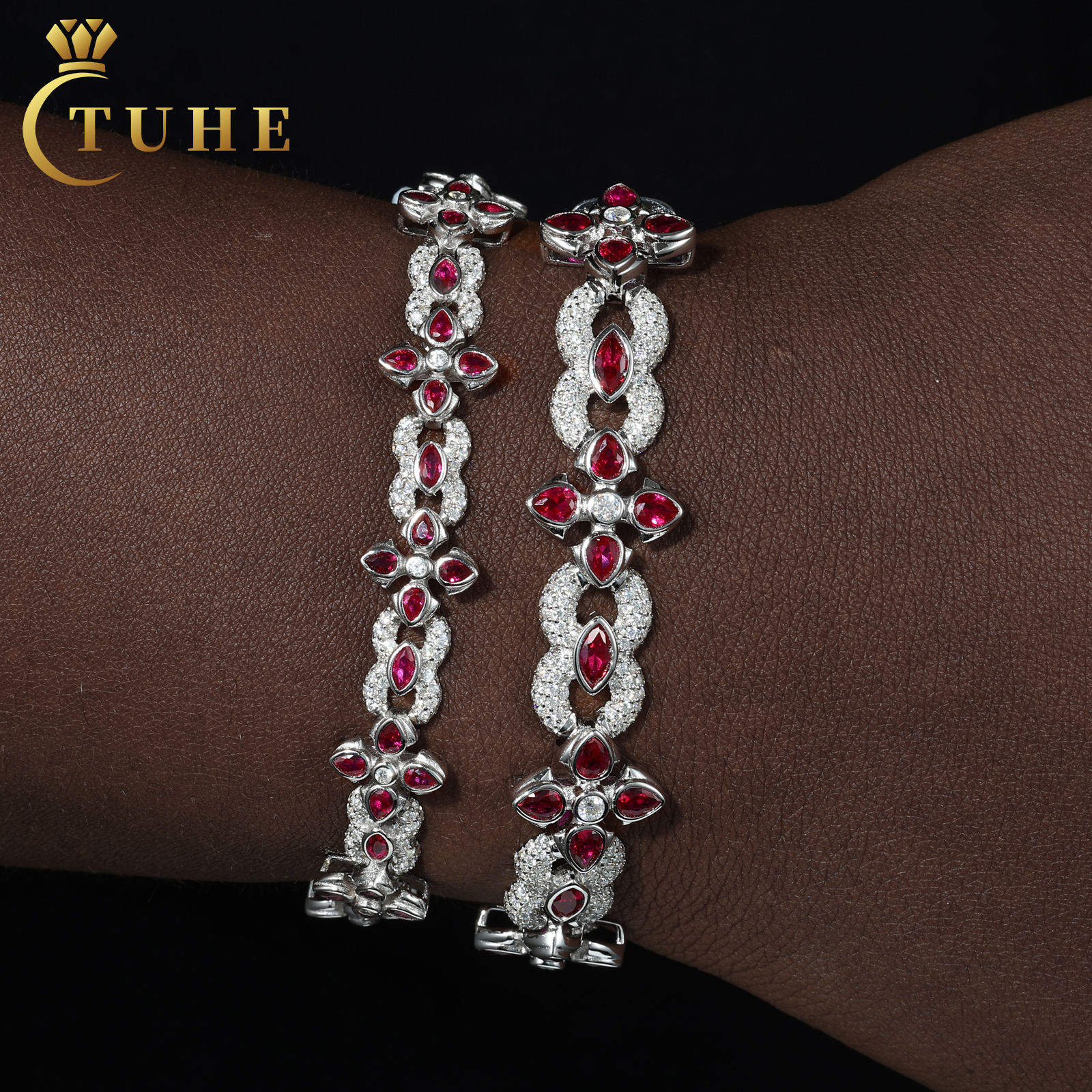 Infinity Bracelet 925 Silver Moissanite Design