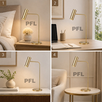Lampe de lecture minimaliste en gros, tête de lampe réglable multi-angles dorée, éclairage de bureau GU10 pour projets hôteliers, B&B et villas