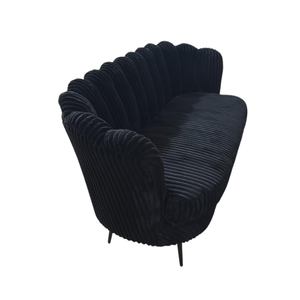Sofá de Tela de Pana Negra de Una Plaza, Sillón Moderno para Sala de Estar, Tapizado Suave, Hecho en Indonesia - Product Image 2