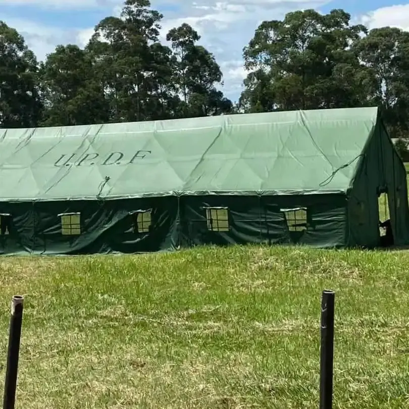 Luar ruangan zaitun hijau berkemah tahan air kanvas darurat penampungan tugas berat penyelamatan bencana bantuan tenda