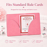 Étui de rangement en cuir pour cartes de règles de Mahjong américain, organisateur portable et lisse pour soirées jeux, voyages, réunions de famille, coffret cadeau