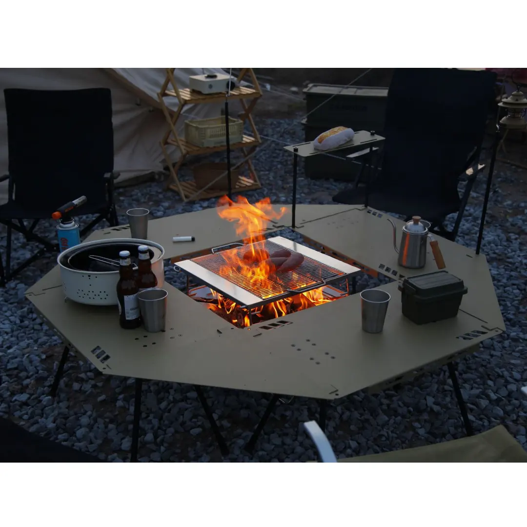 Juego de mesa de camping de gran oferta de ENJOY, mesa de camping Igt de aleación de aluminio a juego, mesa plegable para exteriores con accesorios