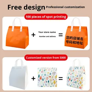 Sac isotherme spécial pour la réfrigération, en tissu non tissé, avec isolation en aluminium, imperméable, imprimé par transfert thermique, avec poignée longue - Product Image 3