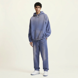Pull-over à capuche durable avec logo personnalisé de couleur unie pour hommes, tenue décontractée légère personnalisable, sweats à capuche sunfaded pour hommes - Product Image 1