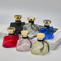 Botella de Perfume de Vidrio de Alta Gama de 50 ml, con Tapa de Rosca, Recargable, para Muestras, Botella Vacía XWW-P175 con Cabezal de Pulverización