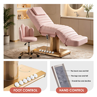 Table de massage électrique moderne pliable à 4 moteurs, durable, en cuir PU, réglable en hauteur (dossier et pieds), pour salon de beauté et spa