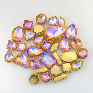 Hình chữ nhật may trên phẳng trở lại <span class=keywords><strong>Acrylic</strong></span> Rhinestones Claw thiết lập tinh thể Rhinestone may trên - Product Image 5