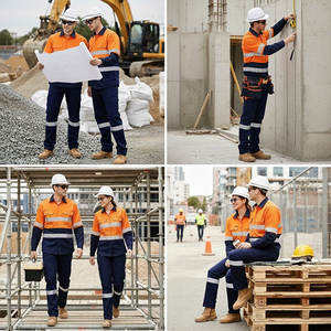 <span class=keywords><strong>Abbigliamento</strong></span> Riflettente YS Construction 100% Cotone Personalizzato Camicia/Pantaloni da Lavoro ad <span class=keywords><strong>Alta</strong></span> Visibilità a Maniche Lunghe - Product Image 6