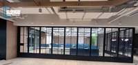 Cloison mobile en verre et alliage d'aluminium pour salle à manger d'hôtel, salle de réunion, design moderne, utilisation extérieure, sans installation au sol