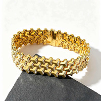 Bracelet Homme Surdimensionné 20mm à Maillons Entrelacés, Entièrement Sertie de Zircons, en Laiton, Chaîne de Poignet Massif Style Hip Hop, Accessoire