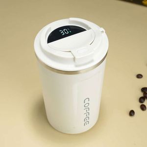Stainless Steel Vacuum Tumbler With Temperature Display For Travel Minimalist Design In Green Pink White And Black Colors - Product Image 5