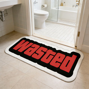 Tapis personnalisé de forme irrégulière à motifs de personnages d'anime, tapis de zone imprimé de marque de designer cool avec motif d'ours, tapis doux imprimé motif de singe, tapis de sol style baskets - Product Image 3