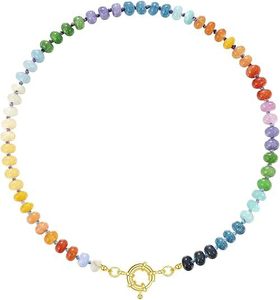 YIMEILI & 50+ Colori Collana Estiva con Perline Arcobaleno in Pietra Naturale da 8MM/6MM, Chiusura in Acciaio Inossidabile Placcato Oro - Product Image 6