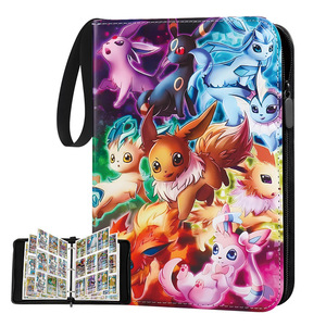 Album de rangement rectangulaire en cuir PU pour cartes Pokémon Anime, avec logo imprimable, porte-cartes à feuilles mobiles personnalisable pour collection - Product Image 1