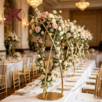 Support de fleurs en cristal ZKAI pour mariage, centre de table, support de fleurs en métal pour table